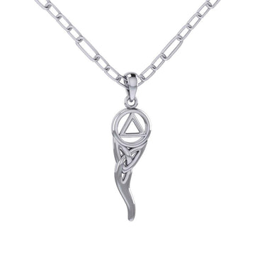 Recovery And Celtic Italian Horn Silver Necklace TNC559 - Jewelry